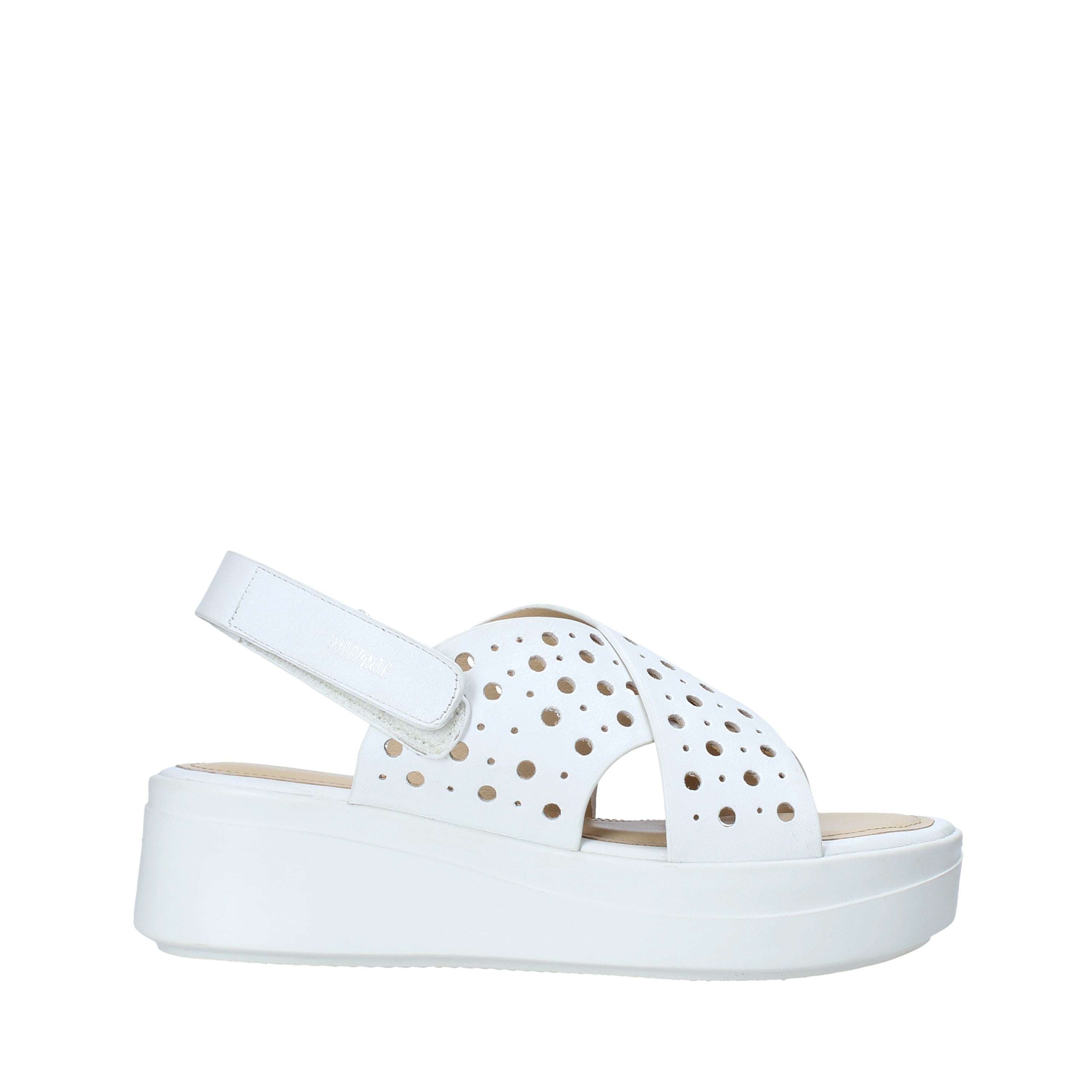 Sandali zeppa Bianco Impronte