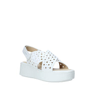 Sandali zeppa Bianco Impronte