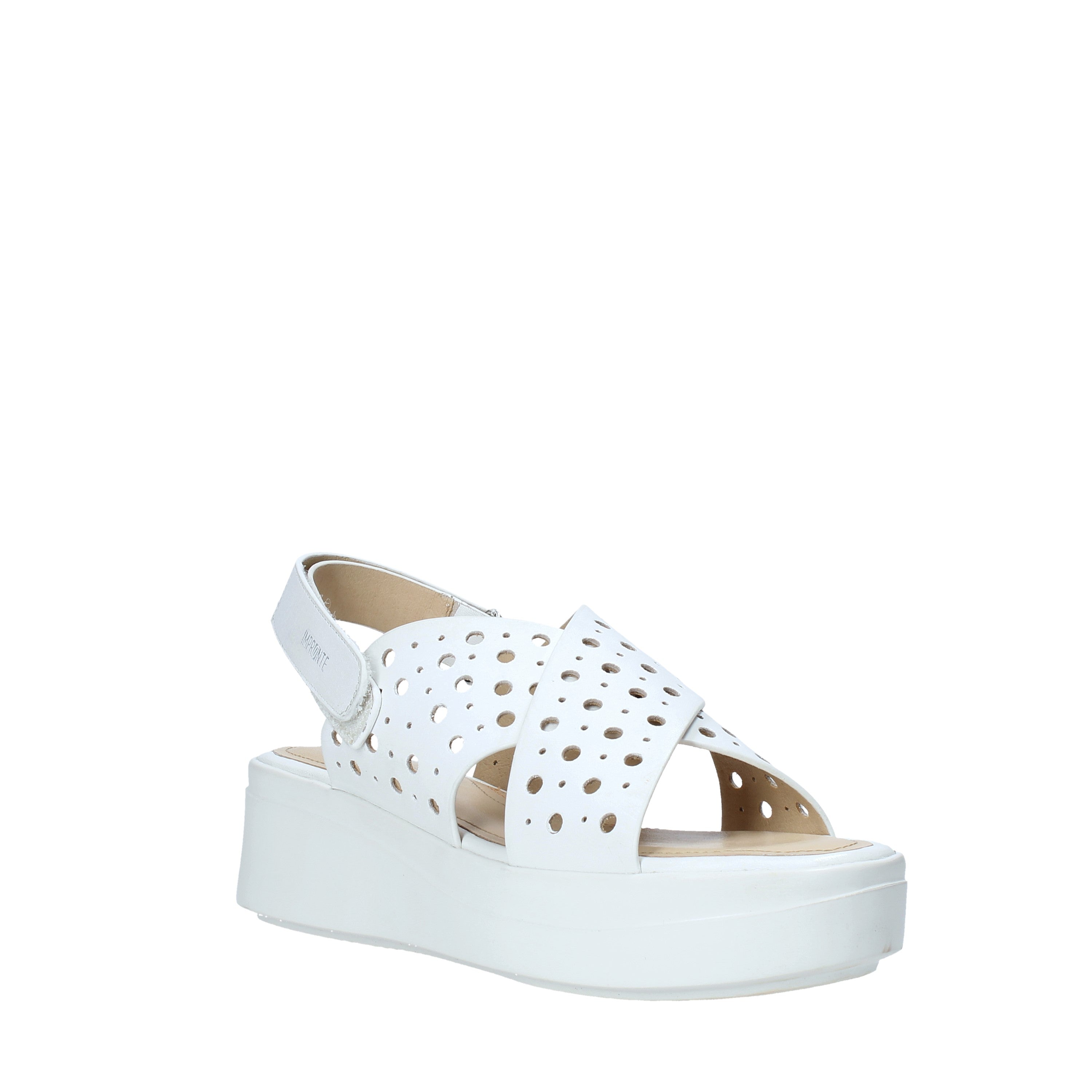 Sandali zeppa Bianco Impronte