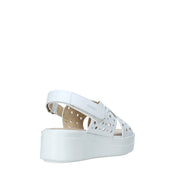 Sandali zeppa Bianco Impronte