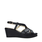 Sandali zeppa Nero Esther Collezioni