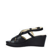 Sandali zeppa Nero Esther Collezioni