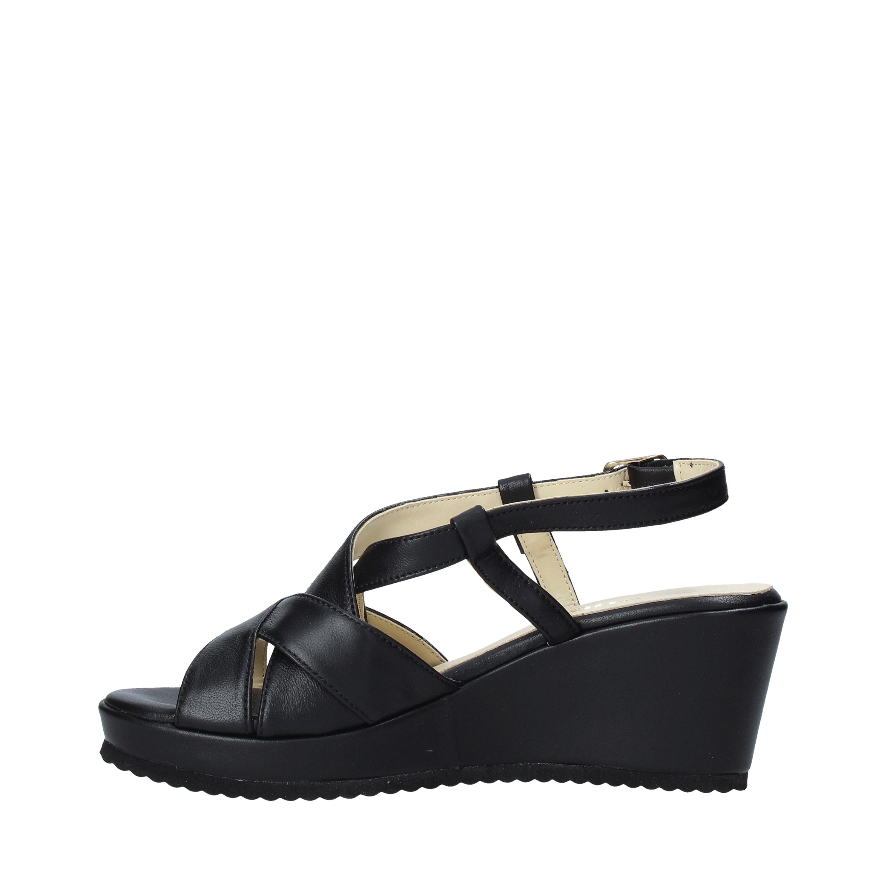 Sandali zeppa Nero Esther Collezioni