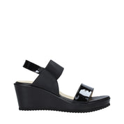 Sandali zeppa Nero Esther Collezioni