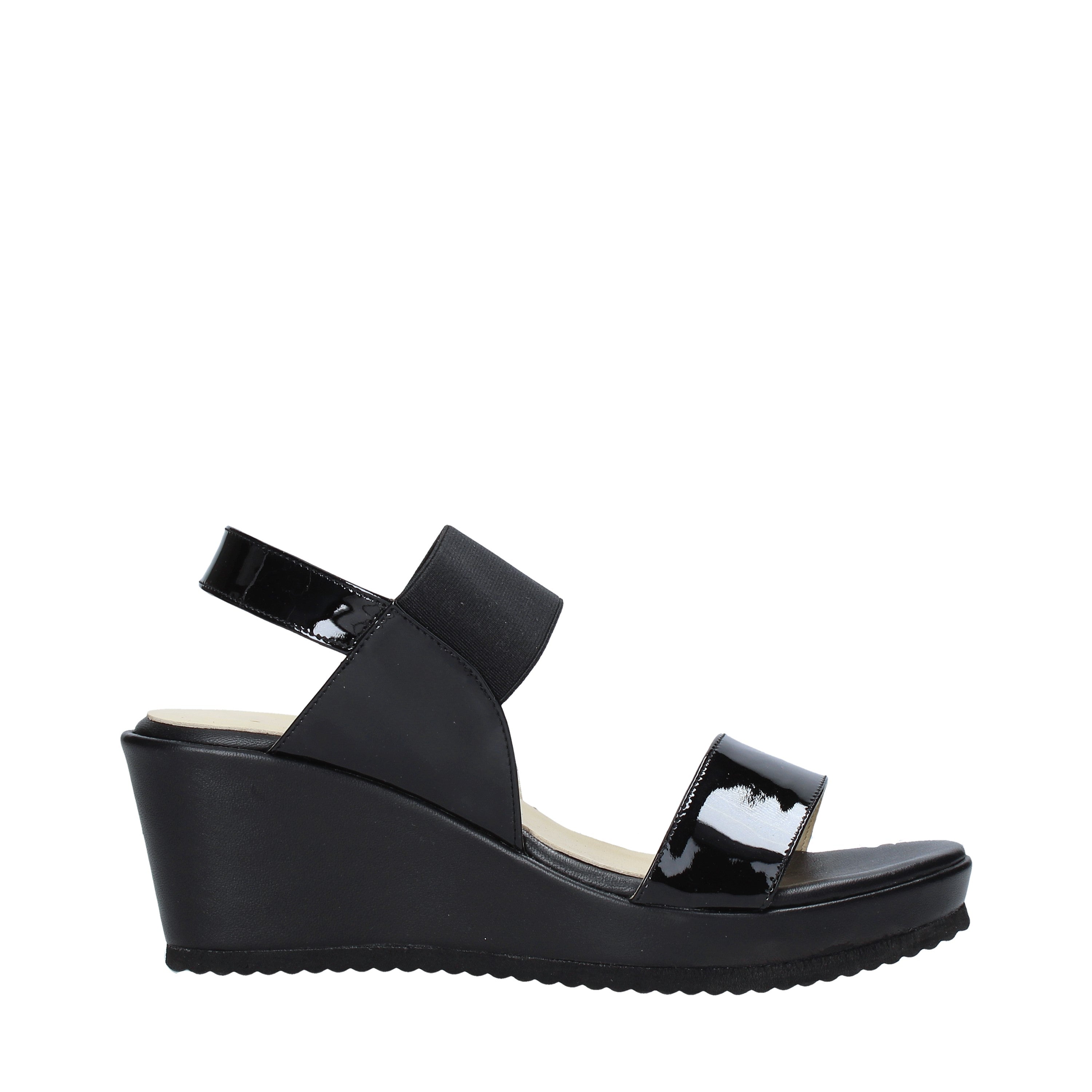 Sandali zeppa Nero Esther Collezioni