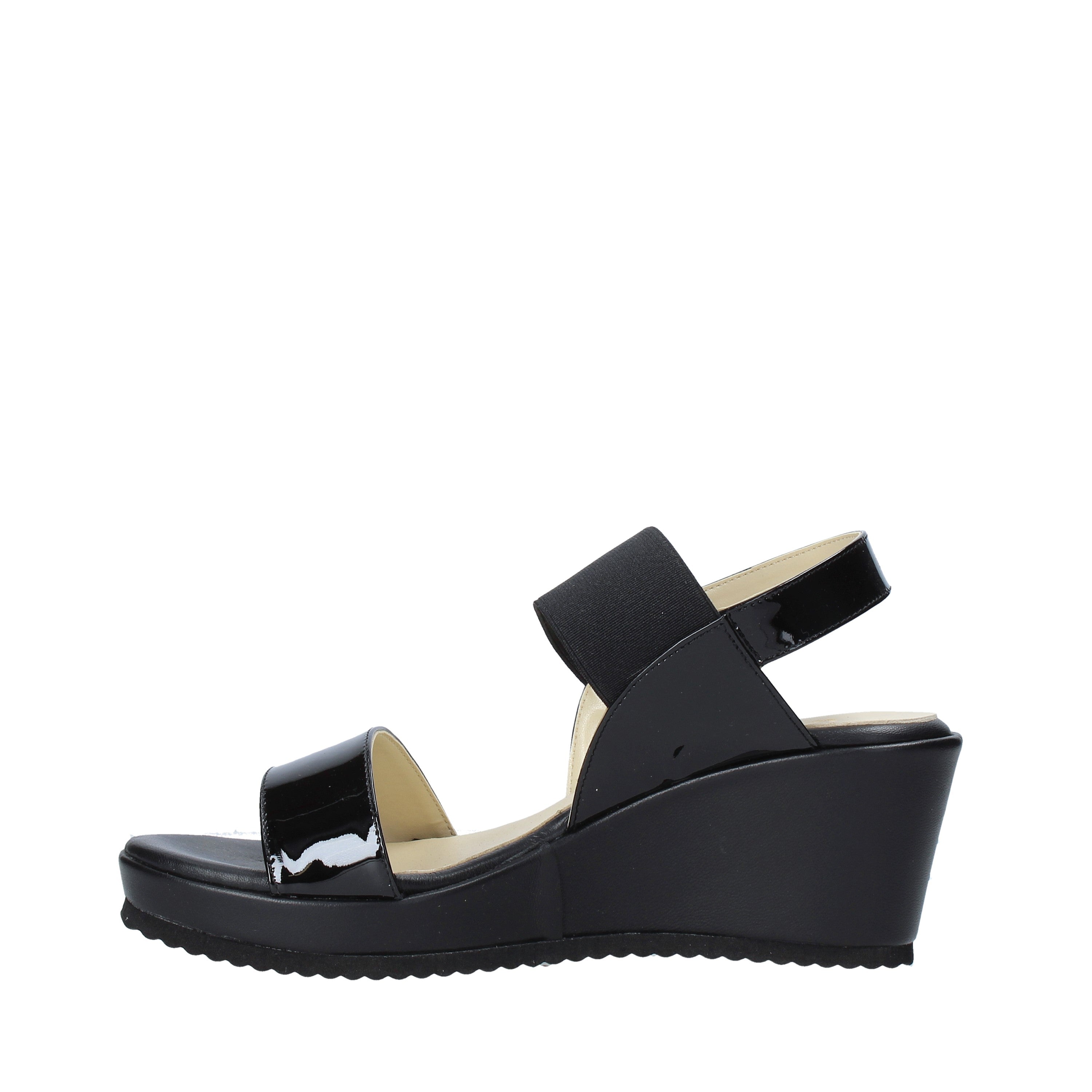 Sandali zeppa Nero Esther Collezioni