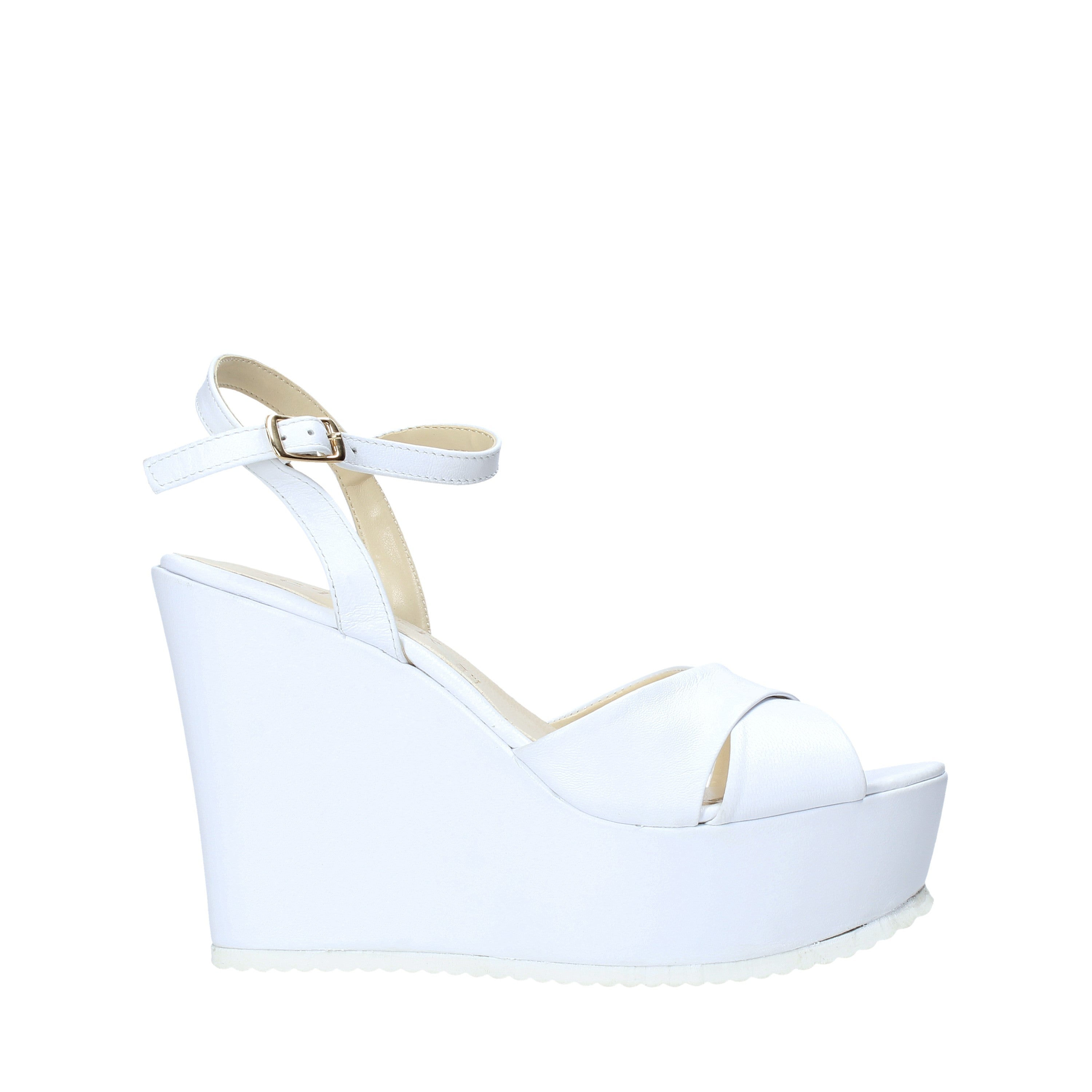 Sandali zeppa Bianco Esther Collezioni