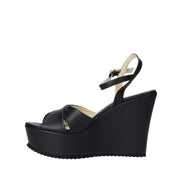 Sandali zeppa Nero Esther Collezioni