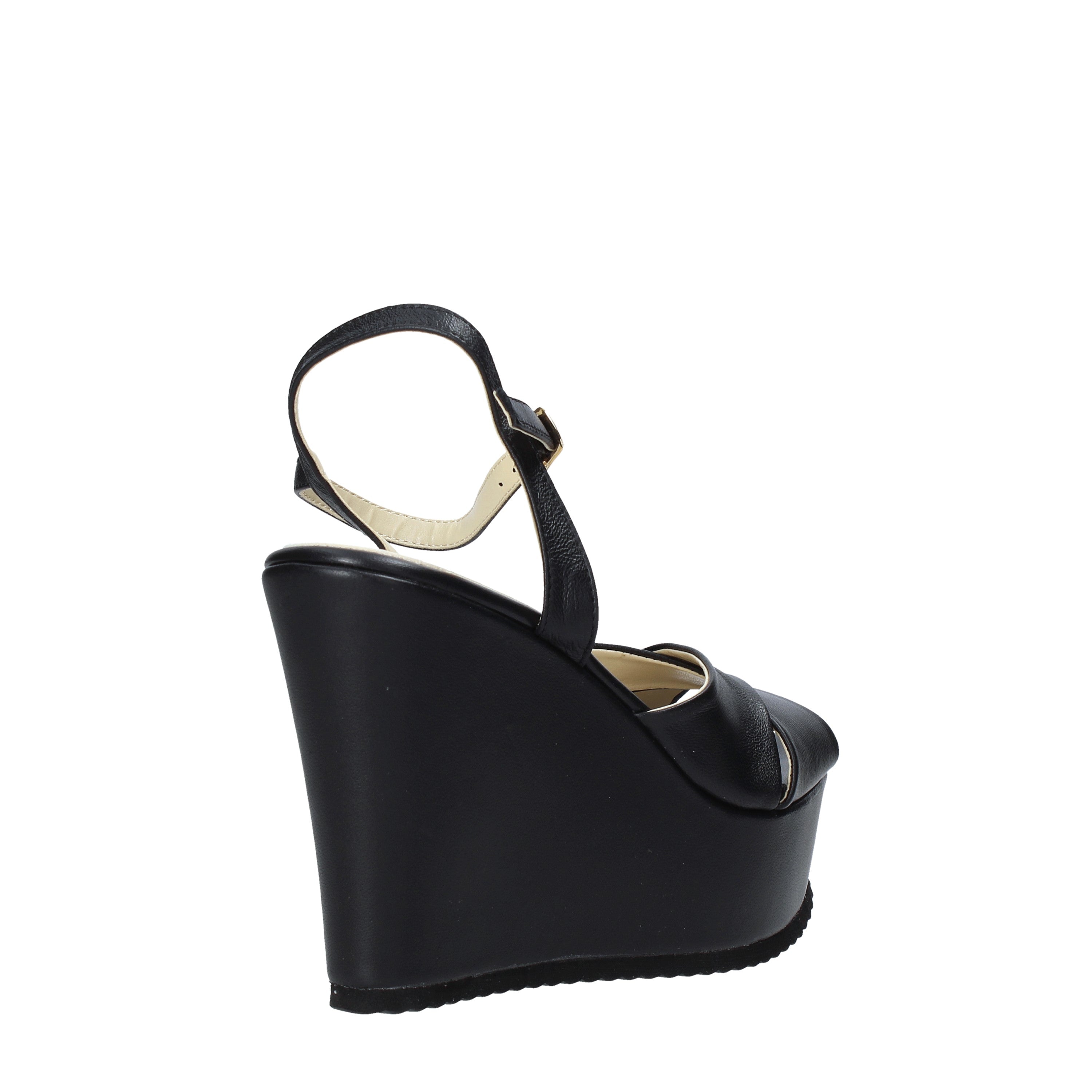 Sandali zeppa Nero Esther Collezioni