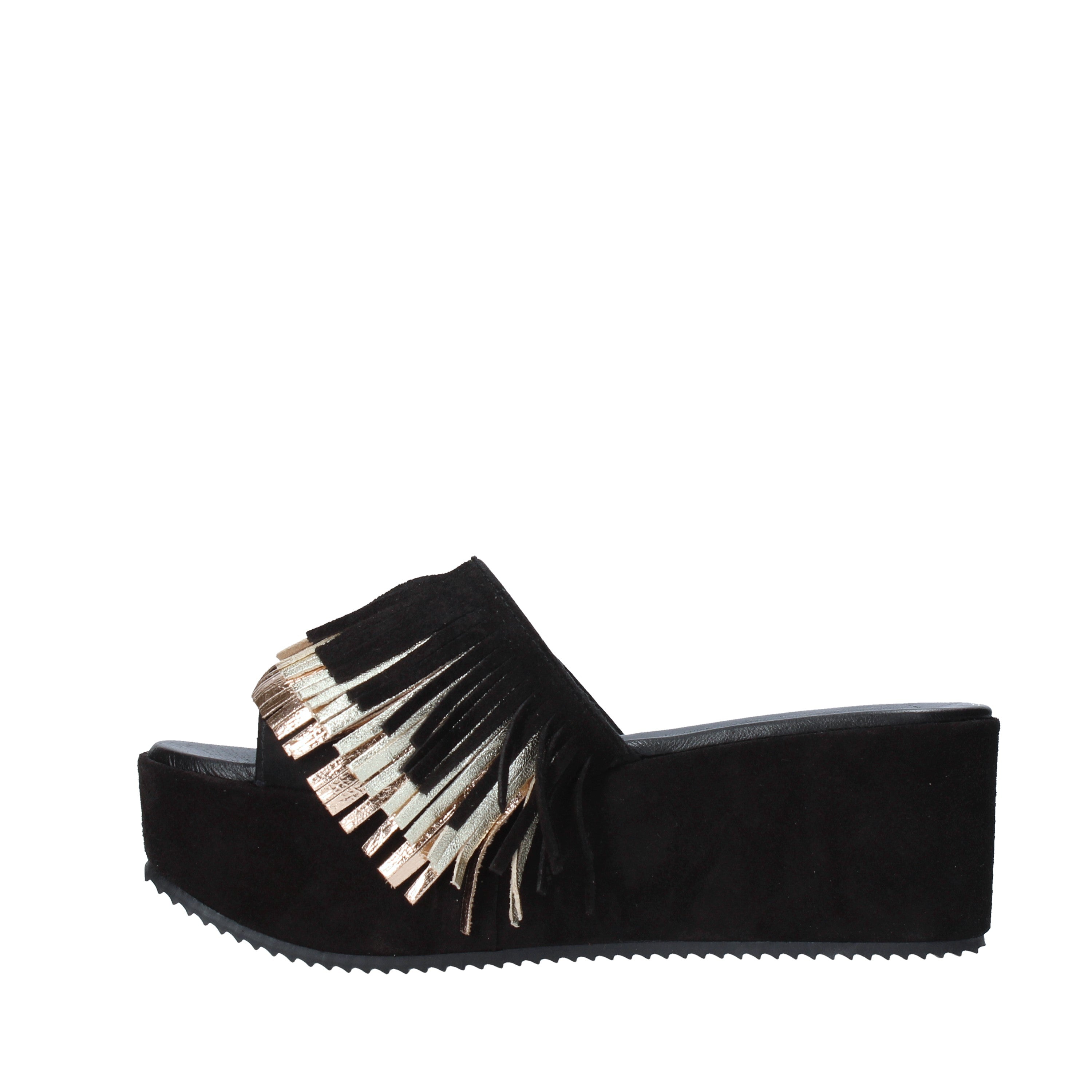 Sandali zeppa Nero Grace Shoes