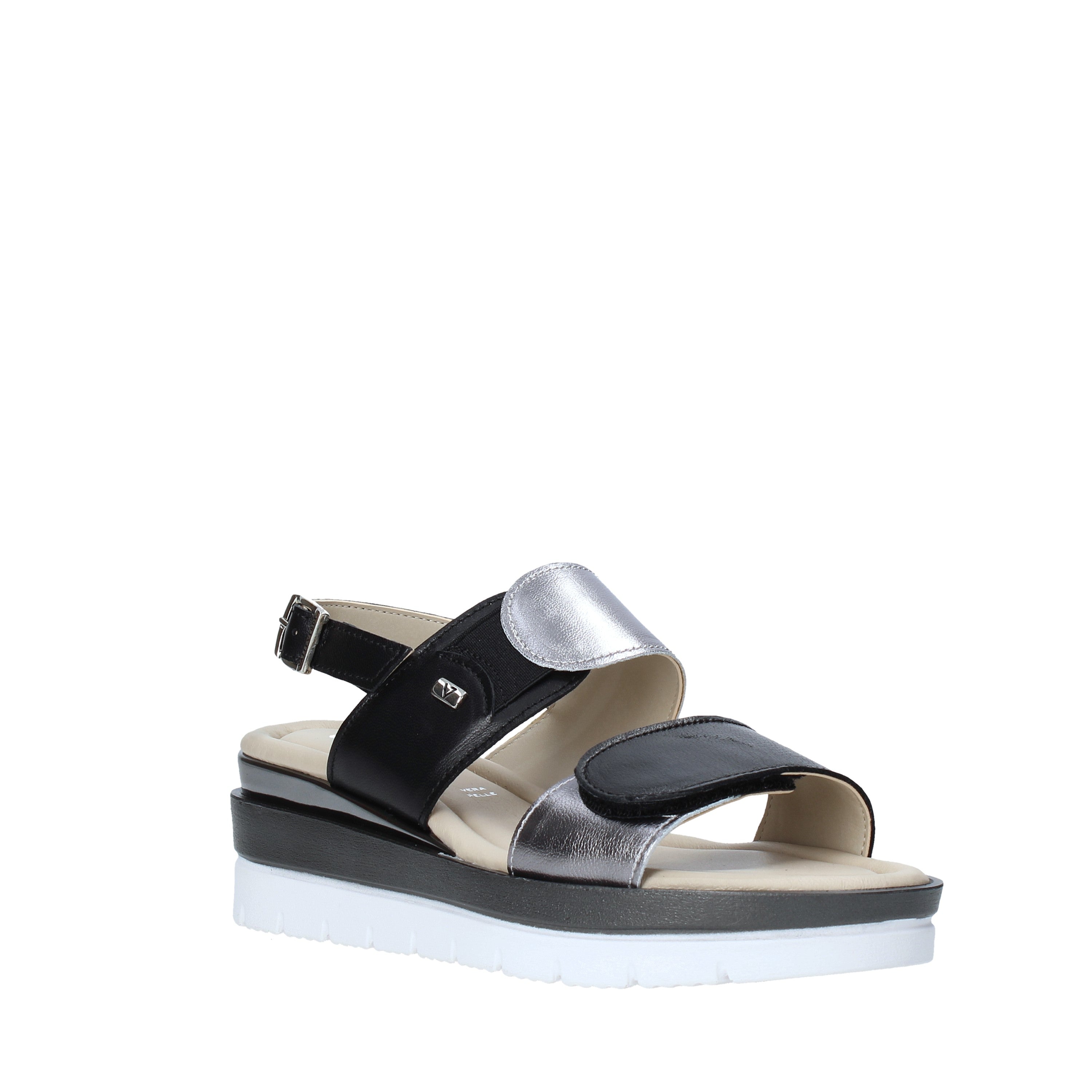 Sandali zeppa Nero Valleverde