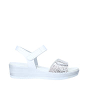 Sandali zeppa Bianco Valleverde