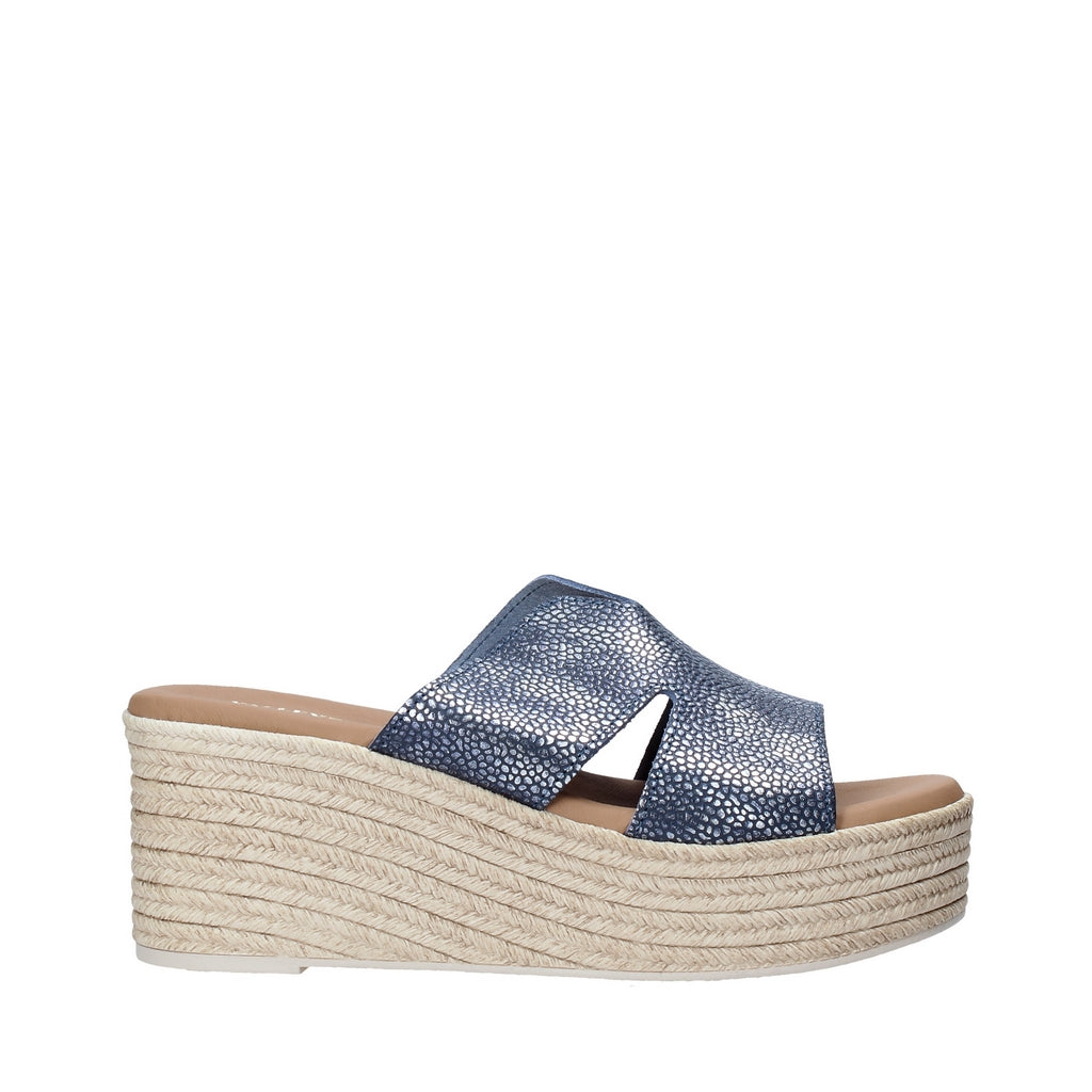 Sandali zeppa Blu Valleverde