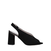 Sandali tacco Nero Argento Comart