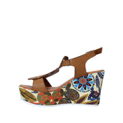 Sandali zeppa Cammello Grace Shoes