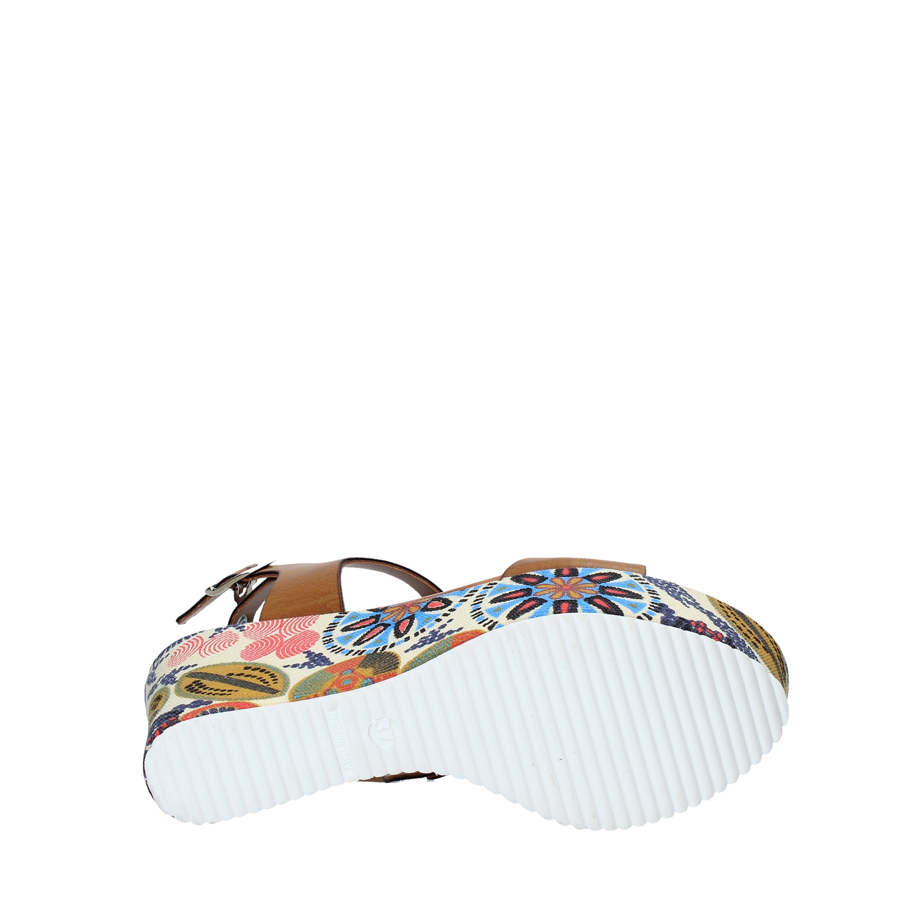 Sandali zeppa Cammello Grace Shoes