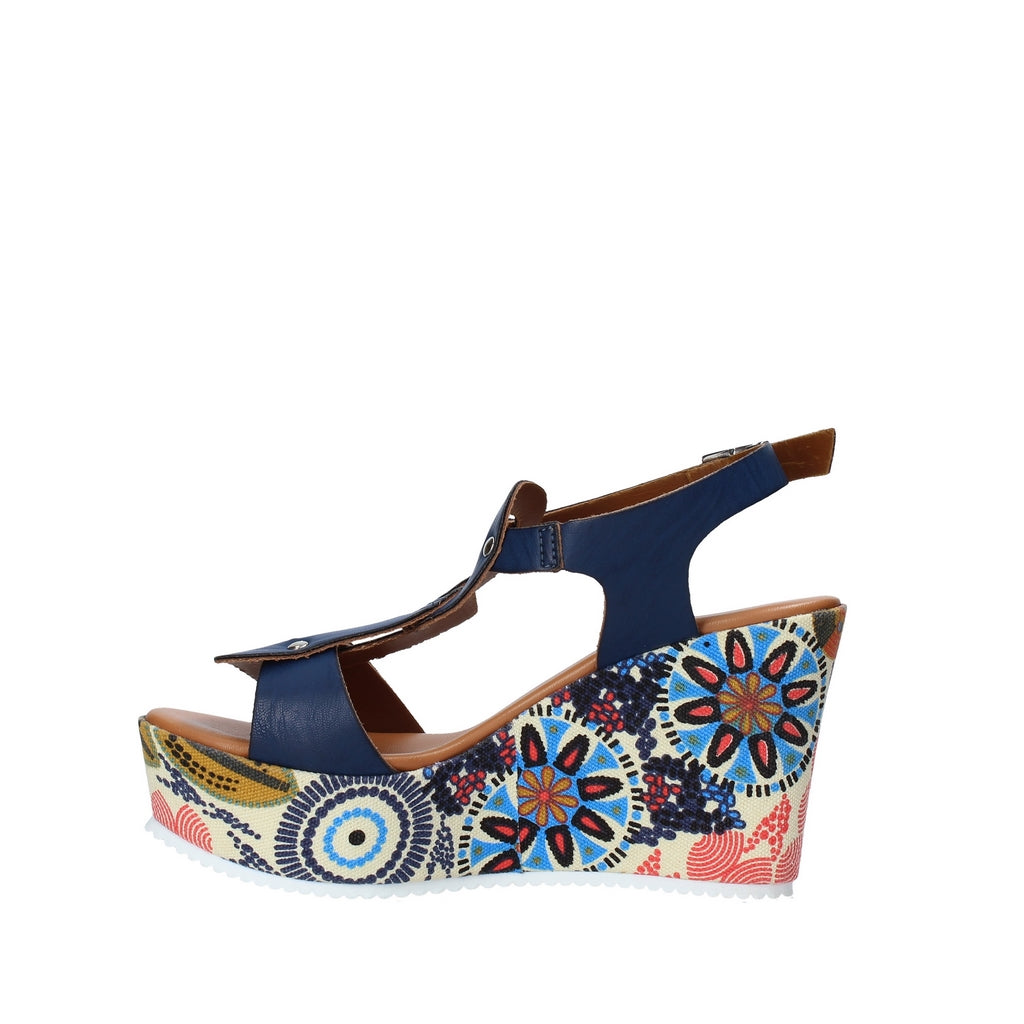 Sandali zeppa Blu Grace Shoes