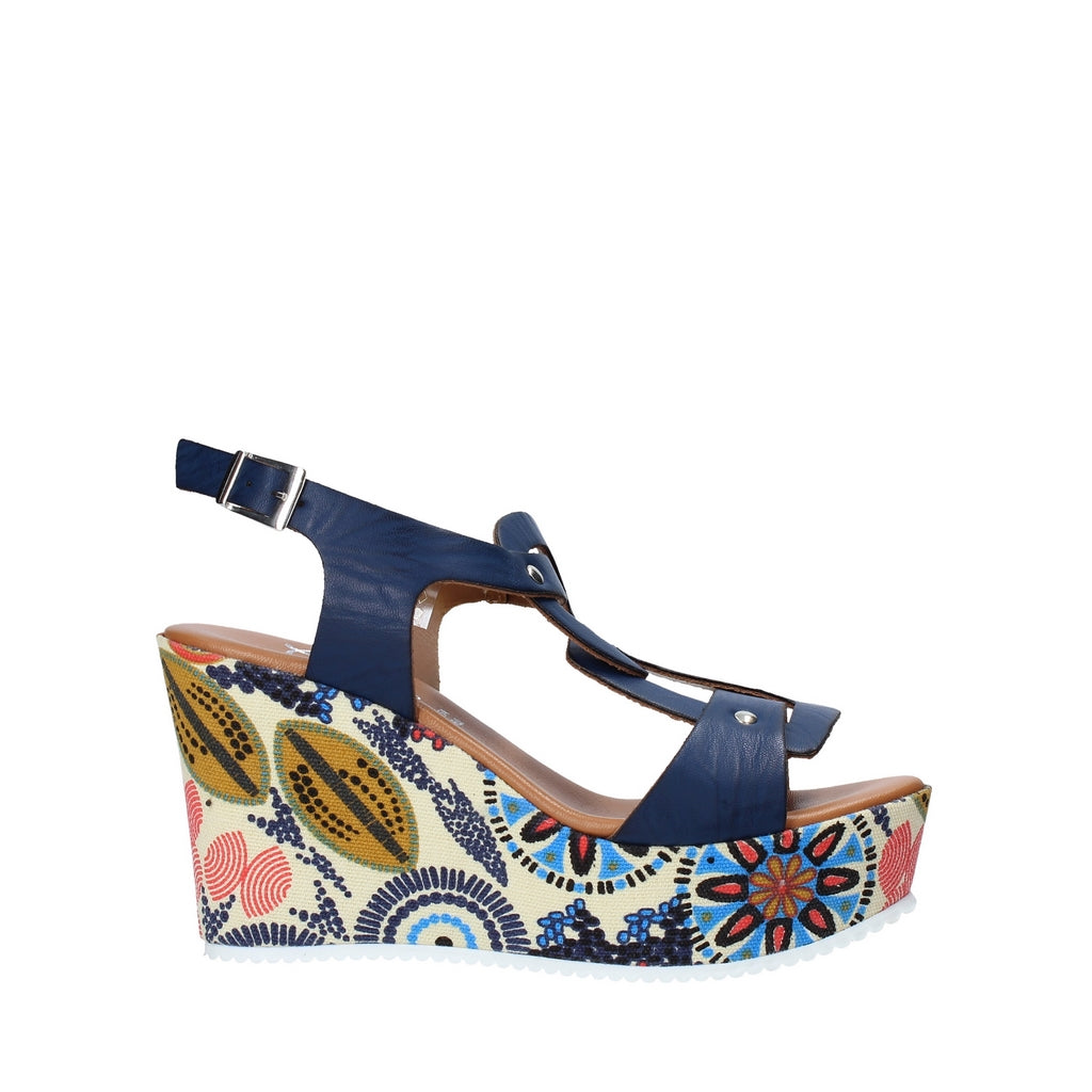 Sandali zeppa Blu Grace Shoes