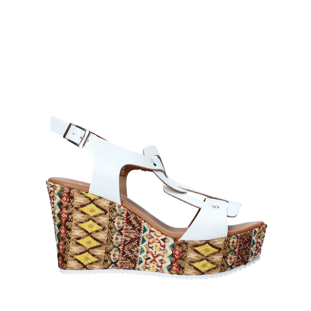 Sandali zeppa Bianco Grace Shoes