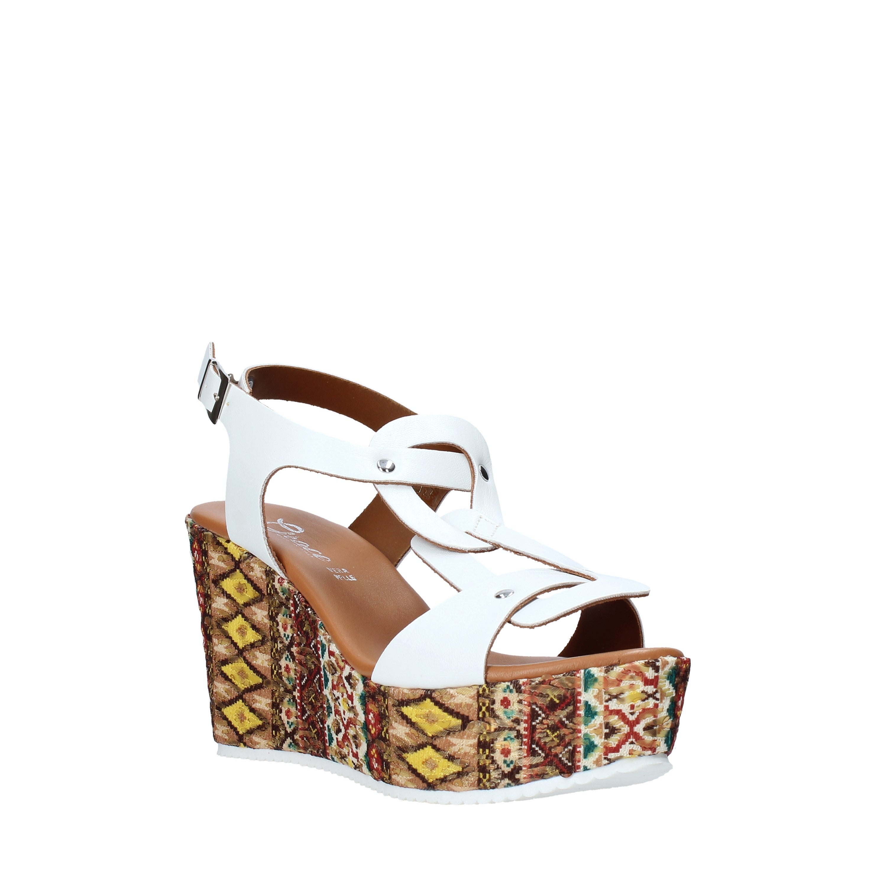 Sandali zeppa Bianco Grace Shoes