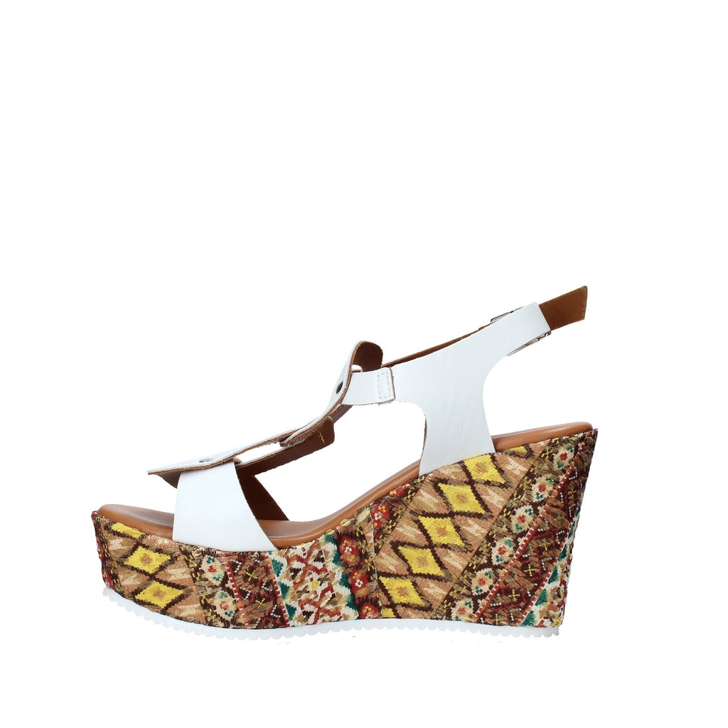 Sandali zeppa Bianco Grace Shoes