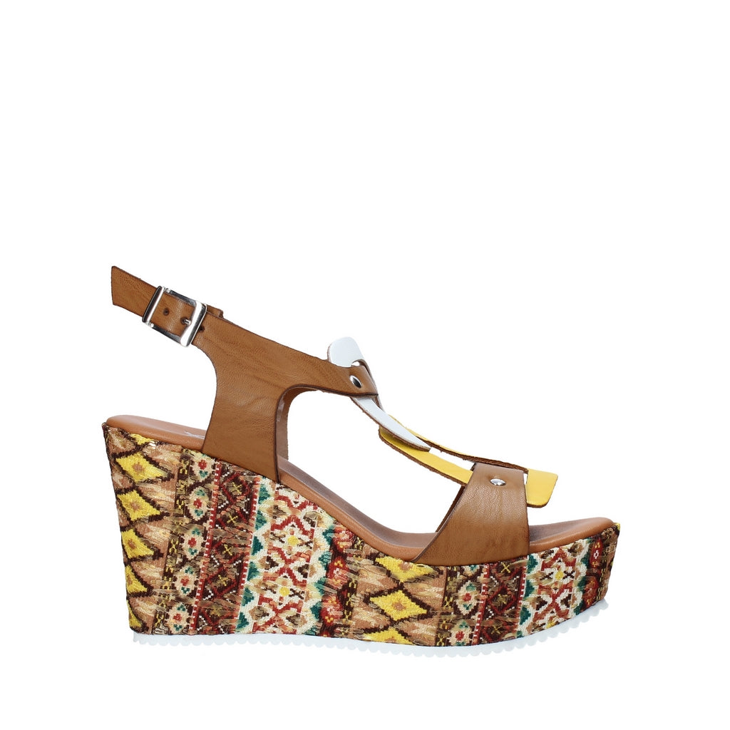 Sandali zeppa Marrone Grace Shoes