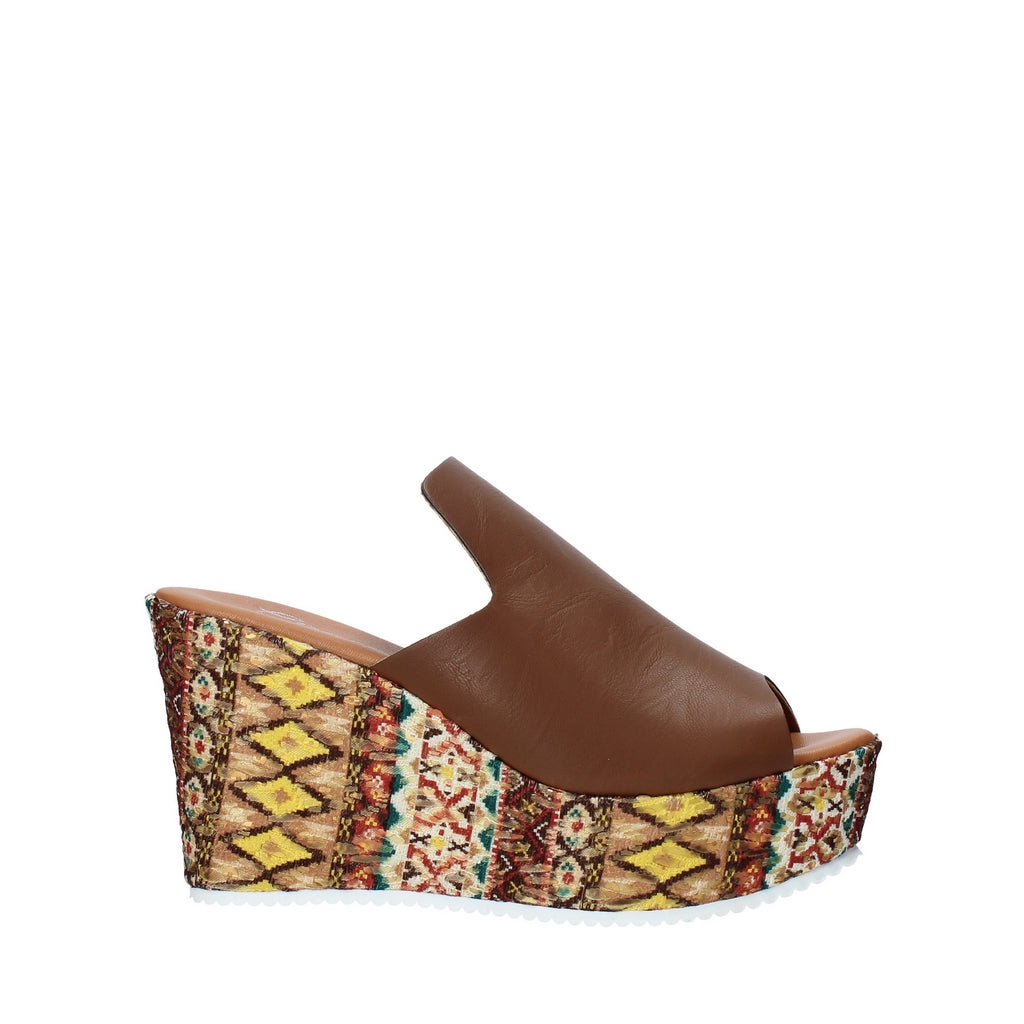 Sandali zeppa Marrone Grace Shoes