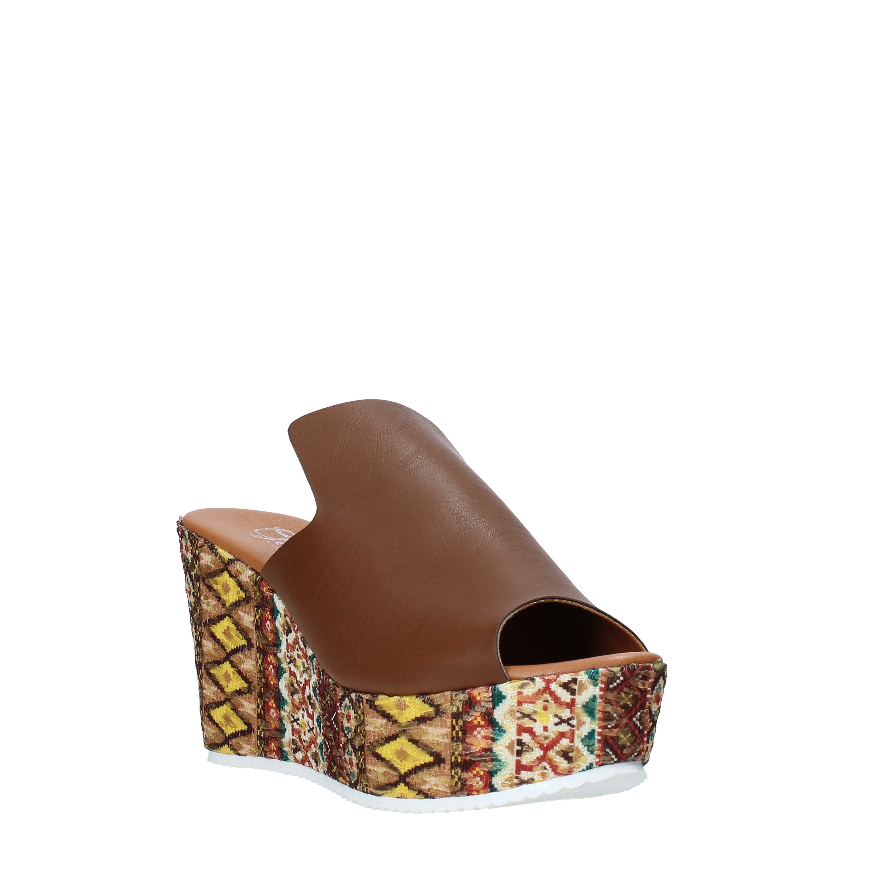 Sandali zeppa Marrone Grace Shoes