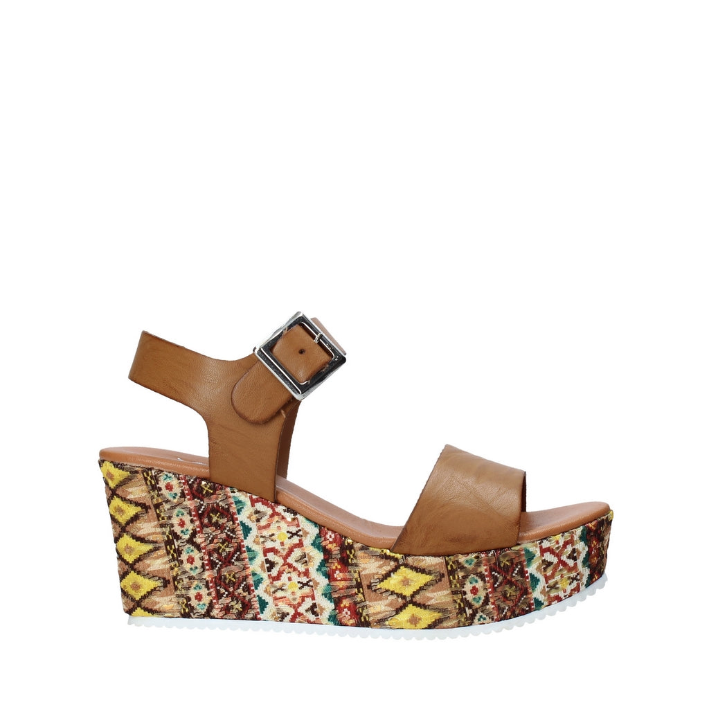 Sandali zeppa Marrone Grace Shoes