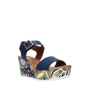 Sandali zeppa Blu Grace Shoes