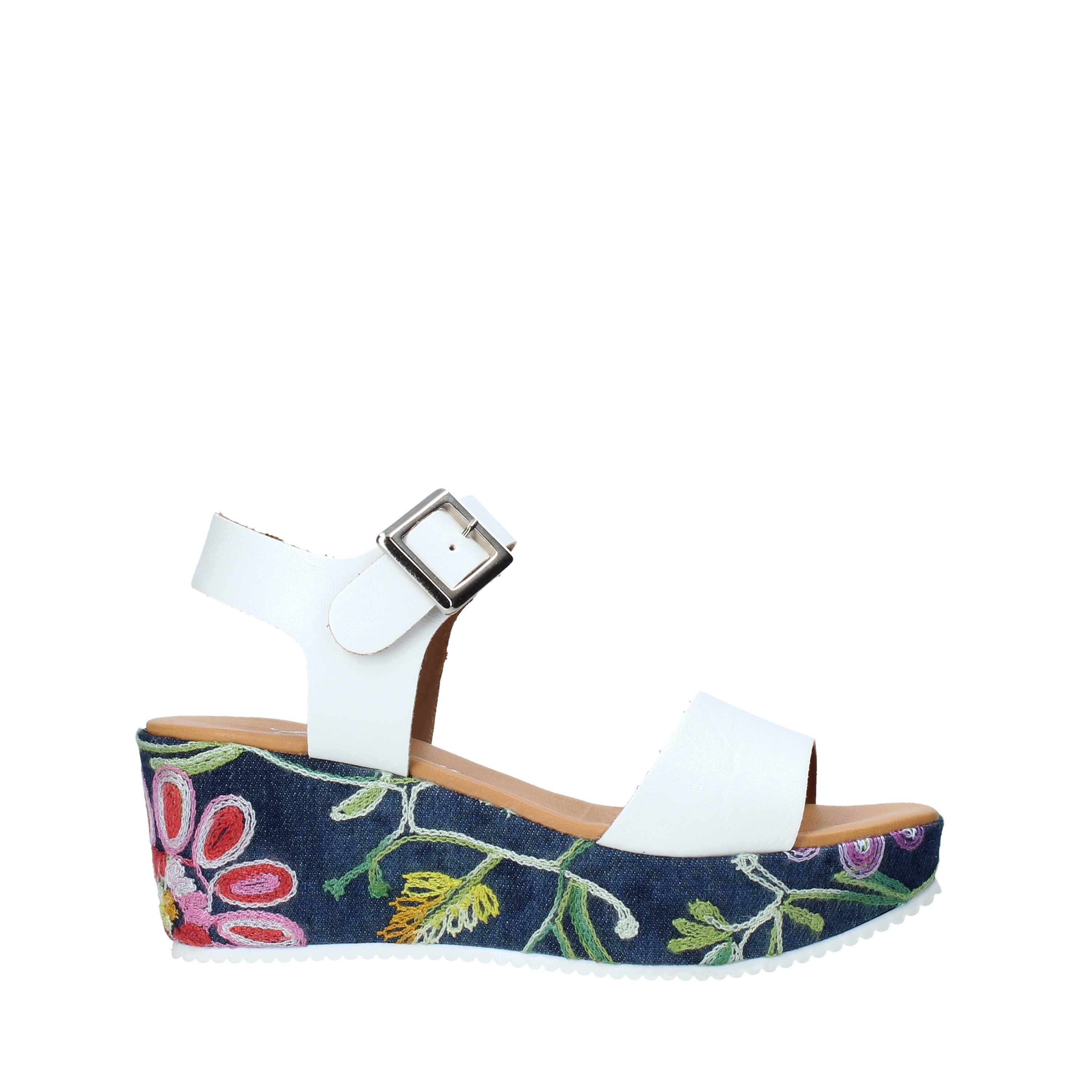 Sandali zeppa Bianco Grace Shoes