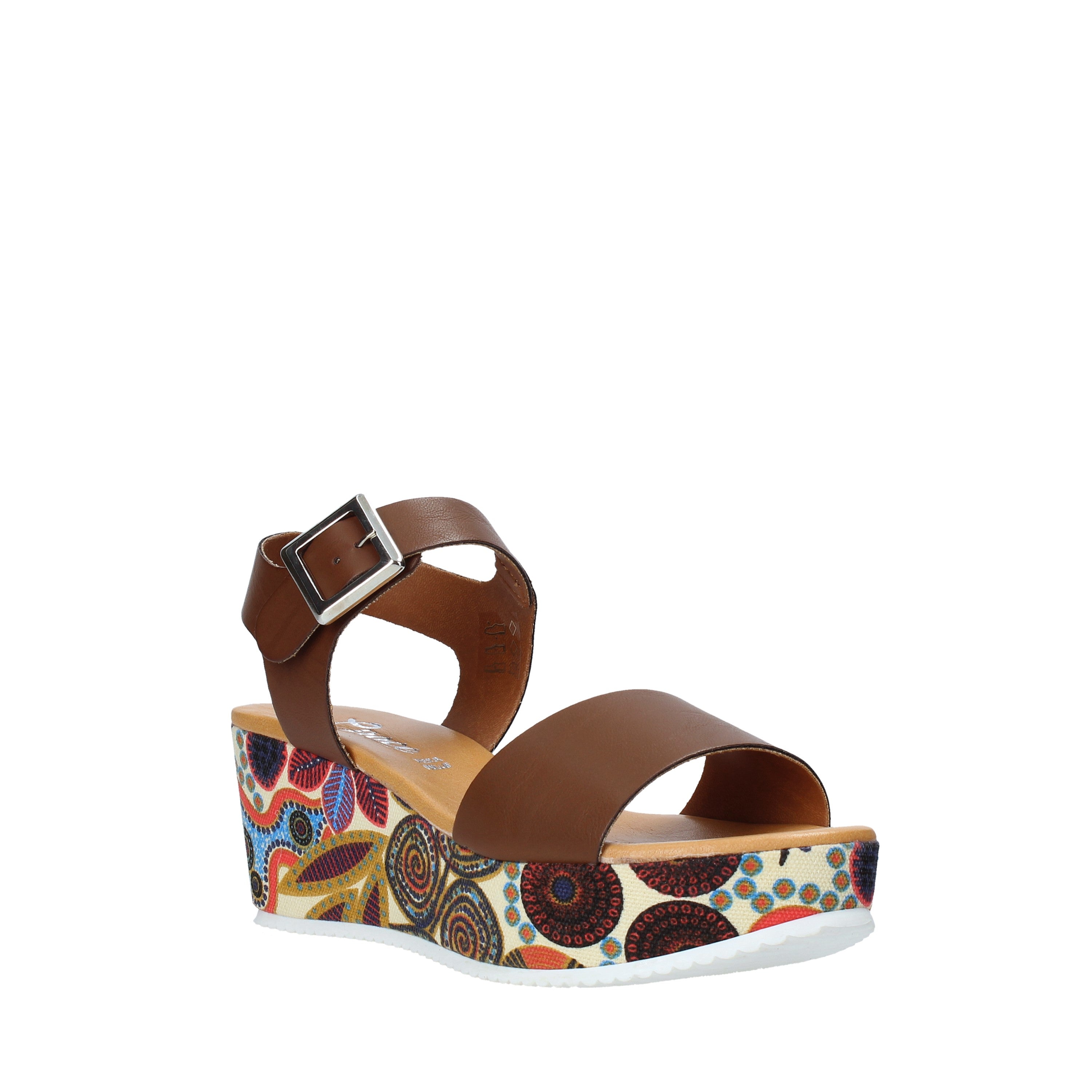 Sandali zeppa Marrone Grace Shoes