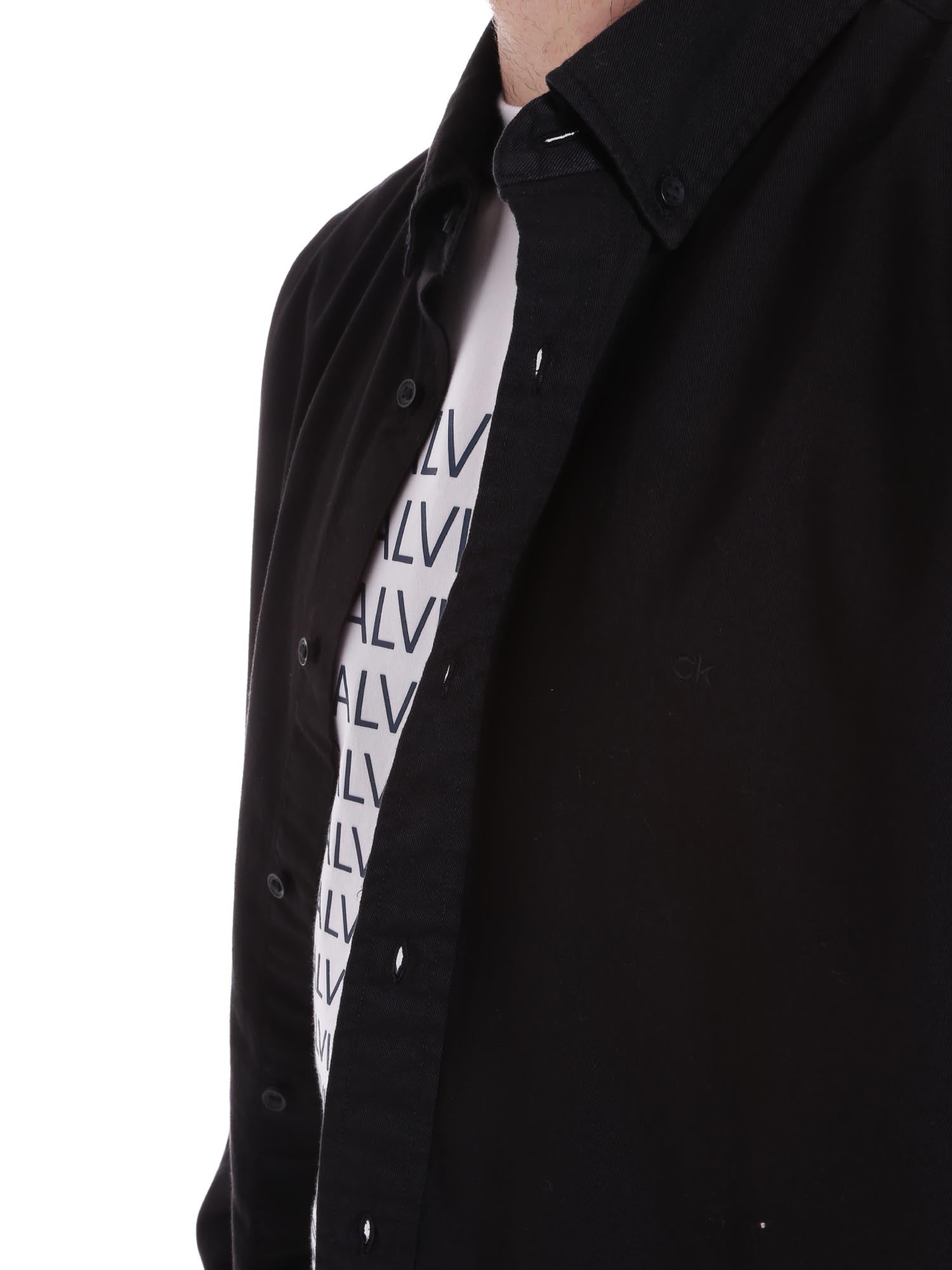 Camicie Nero Calvin Klein