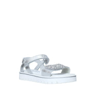 Sandali con strappi Argentato Melania