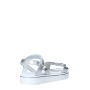 Sandali con strappi Argentato Melania