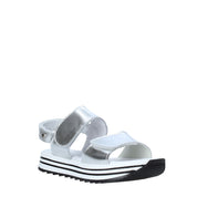 Sandali con strappi Argentato Melania