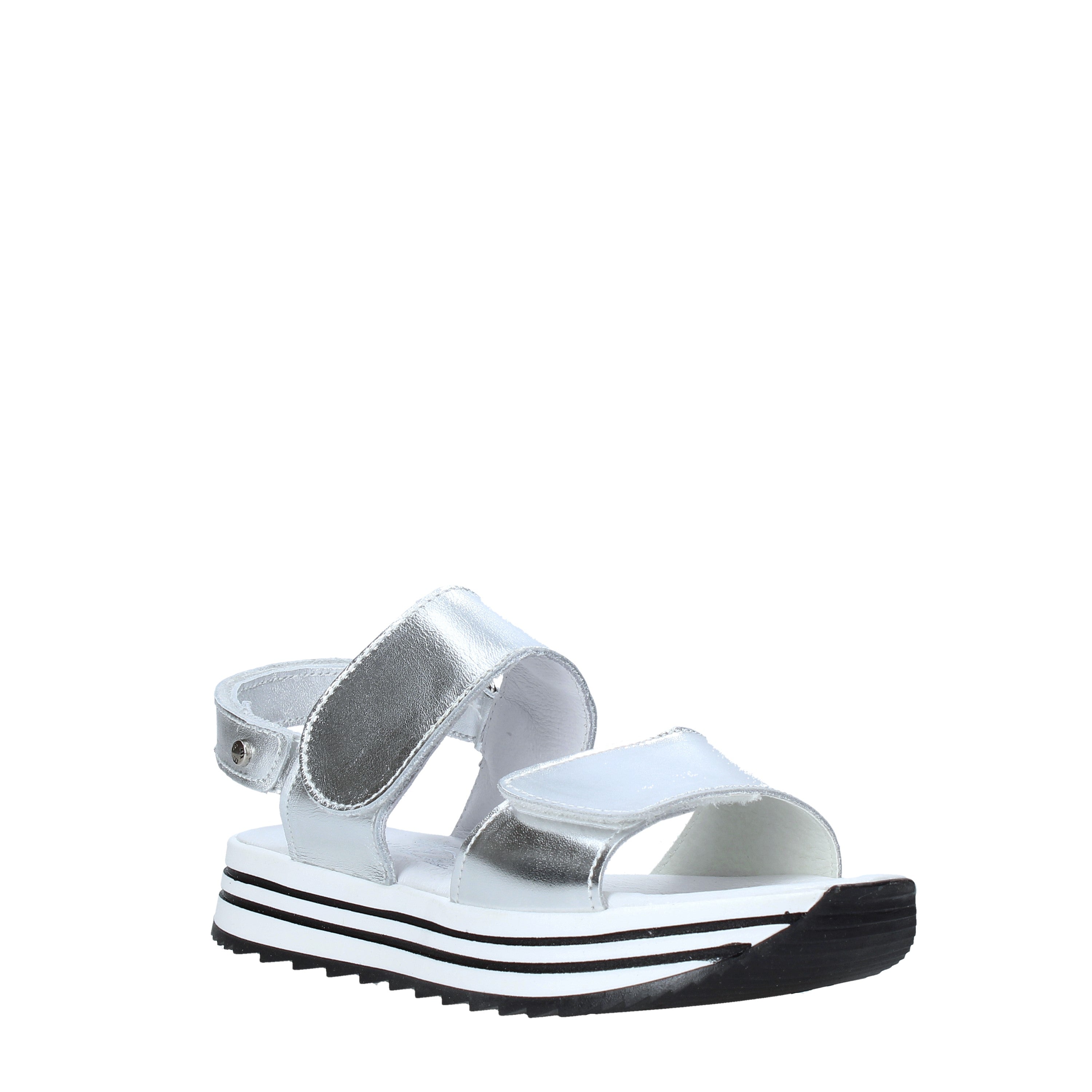 Sandali con strappi Argentato Melania