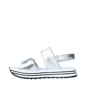 Sandali con strappi Argentato Melania