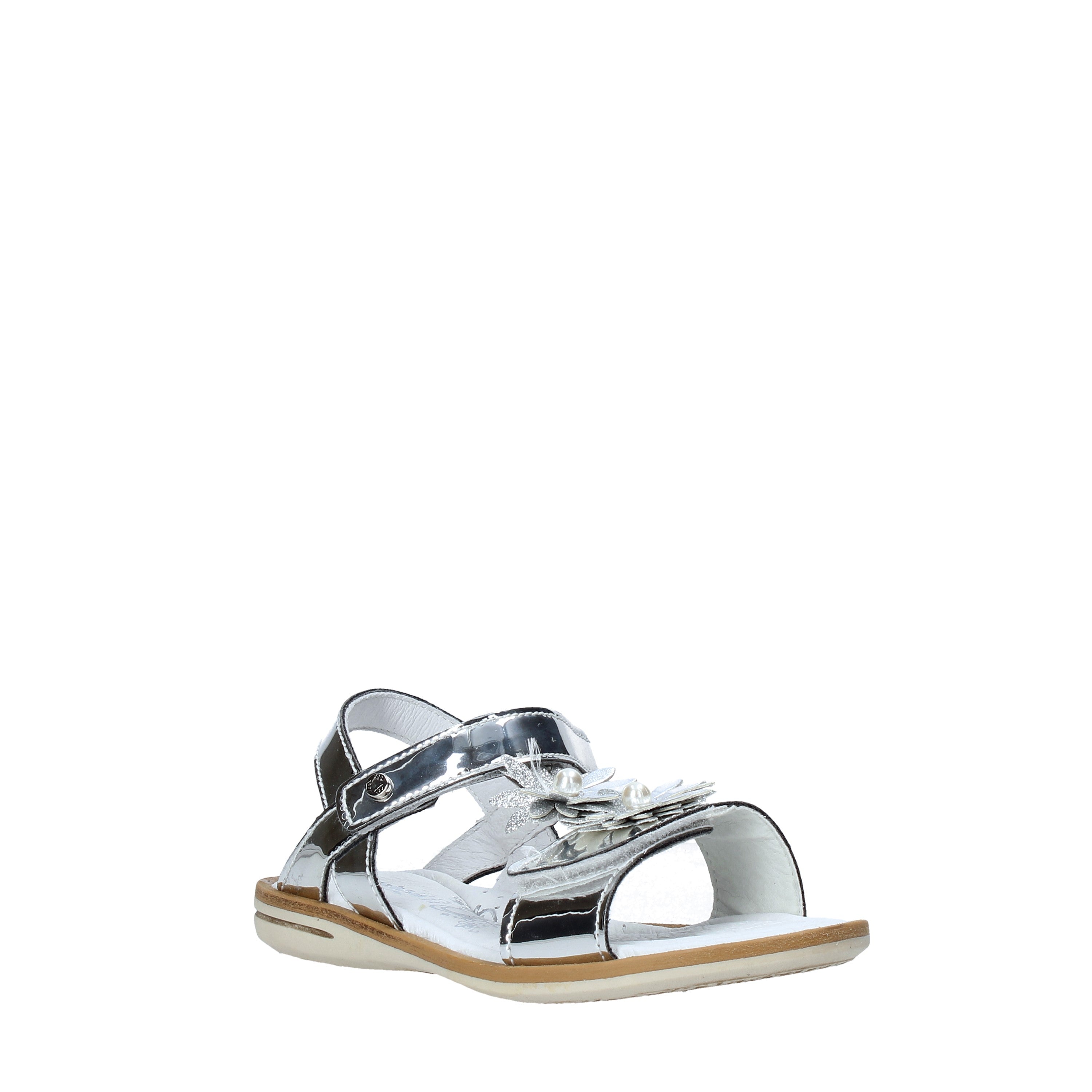 Sandali con strappi Argentato Melania