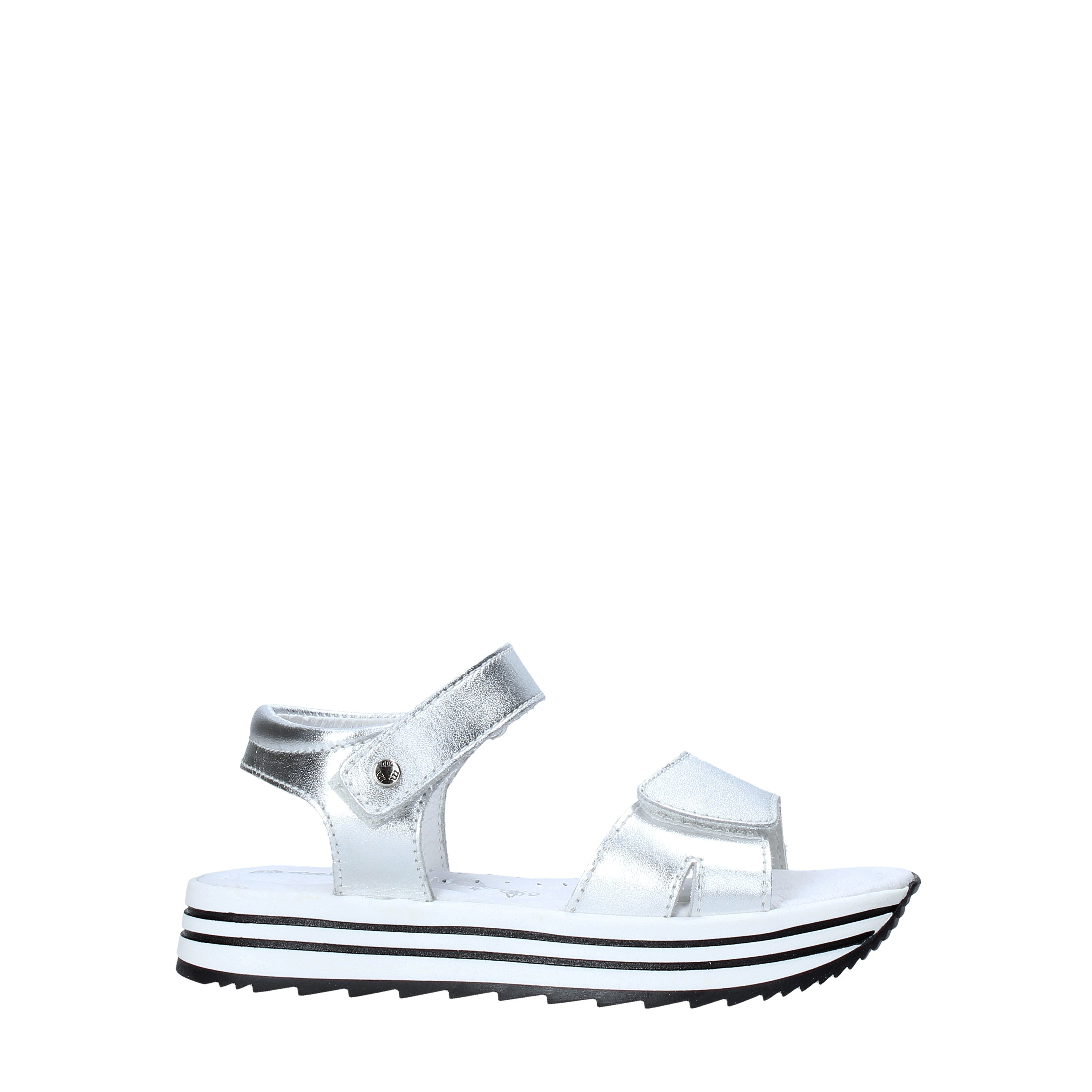 Sandali con strappi Argentato Melania