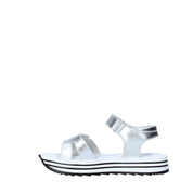 Sandali con strappi Argentato Melania