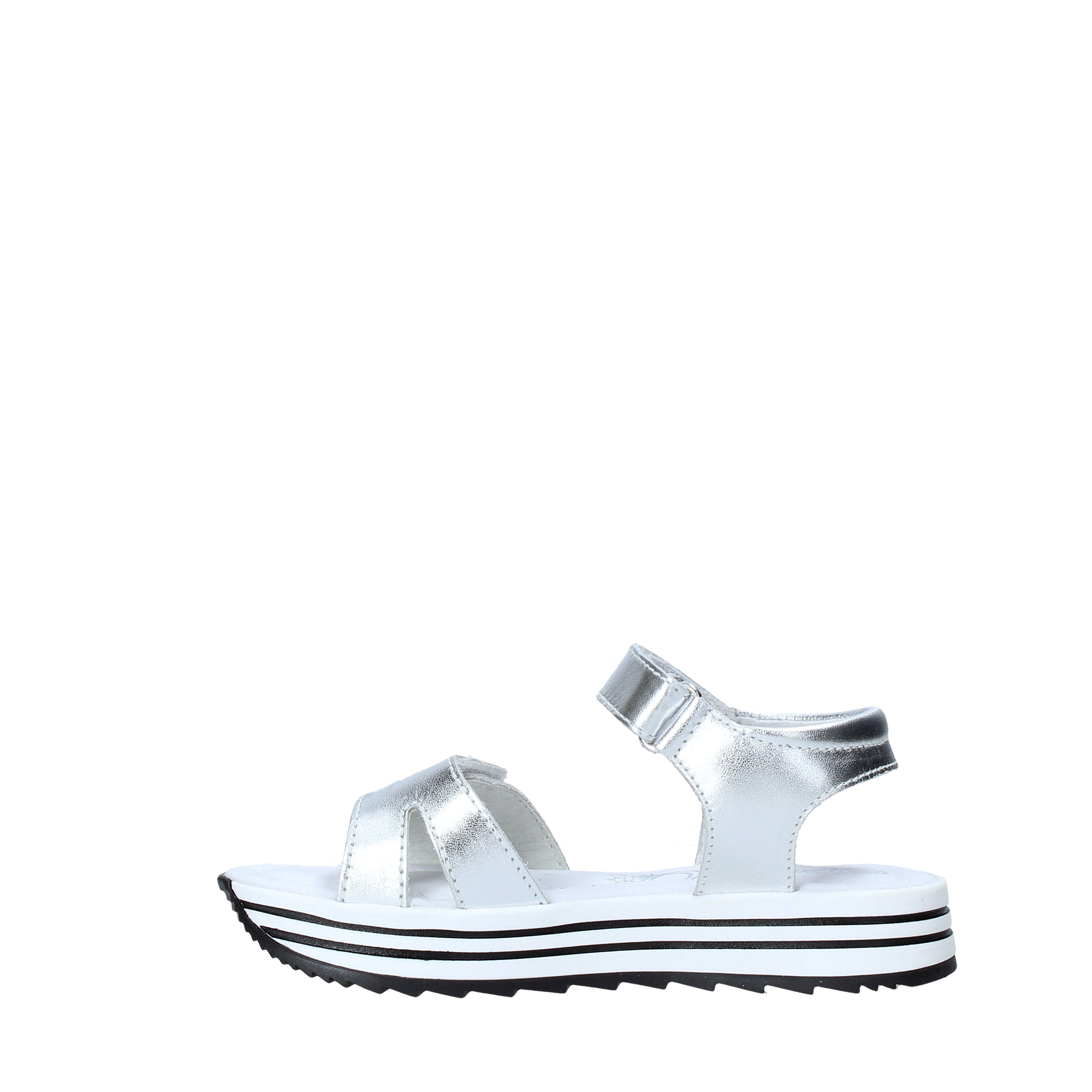 Sandali con strappi Argentato Melania