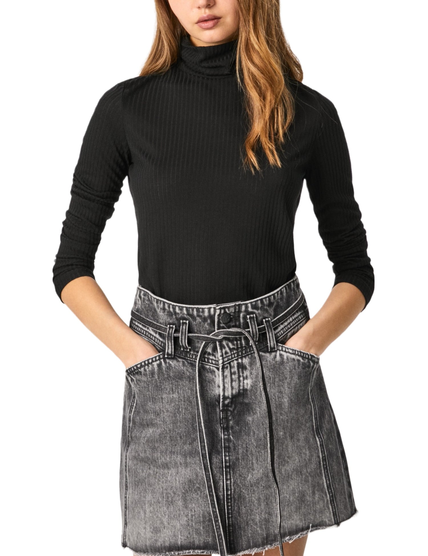 Maglie a collo alto Nero Pepe Jeans