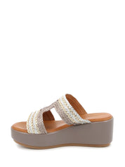 Sandali zeppa Beige Grunland