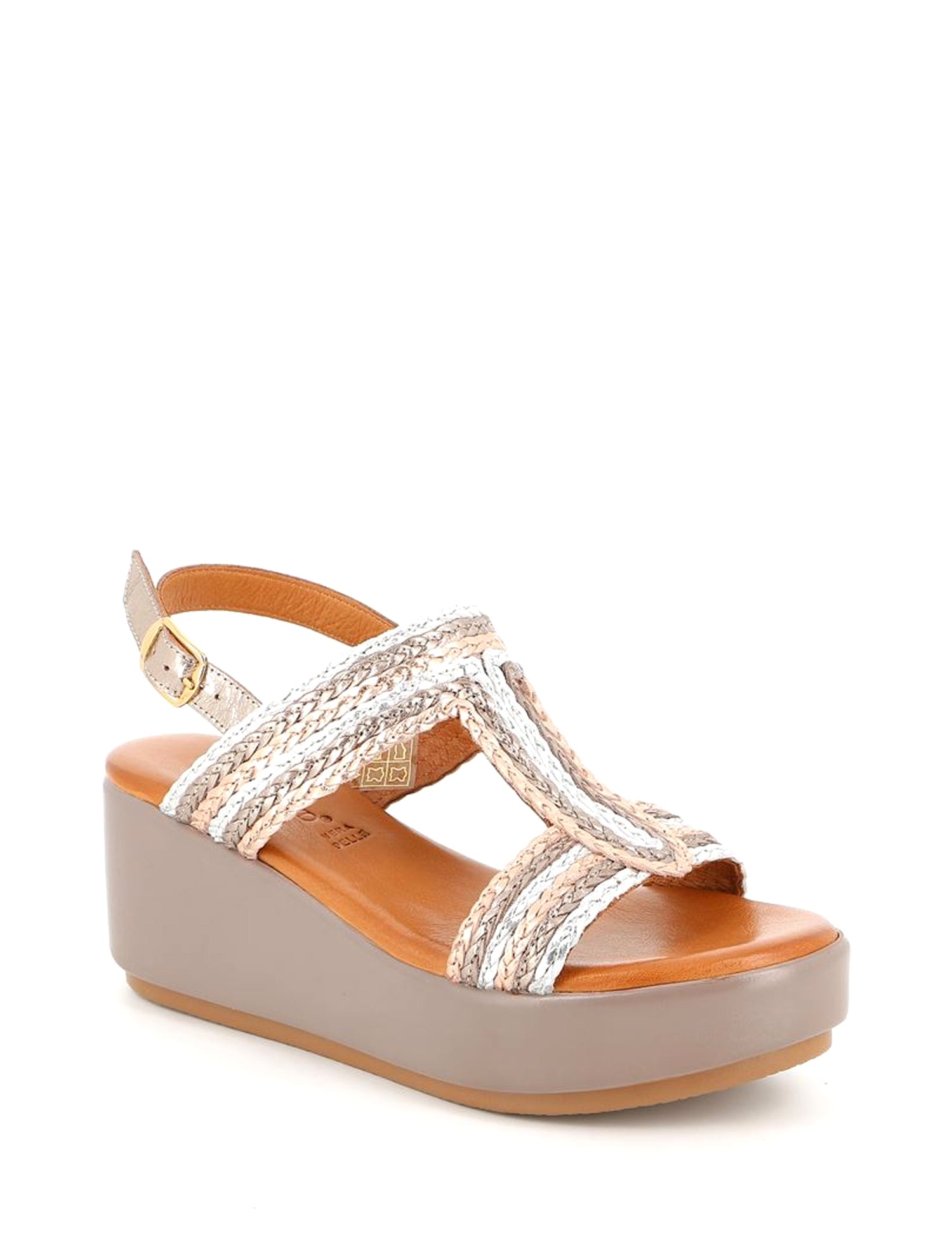 Sandali zeppa Beige Grunland