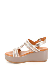 Sandali zeppa Beige Grunland