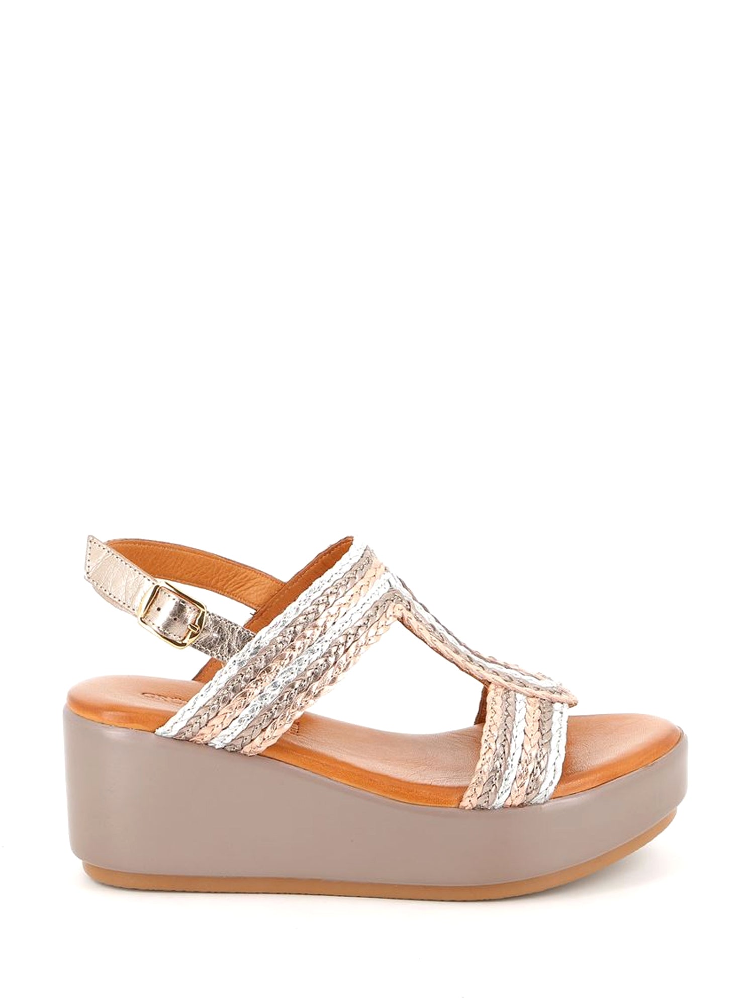 Sandali zeppa Beige Grunland