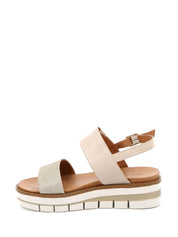 Sandali zeppa Beige Grunland