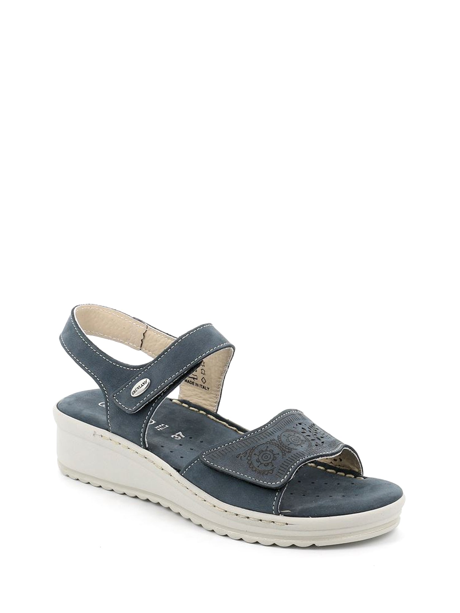 Sandali zeppa Blu Grunland