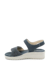 Sandali zeppa Blu Grunland